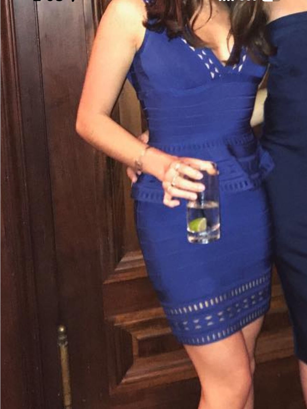 Herve Leger Electric Blue Bandage Mini Dress